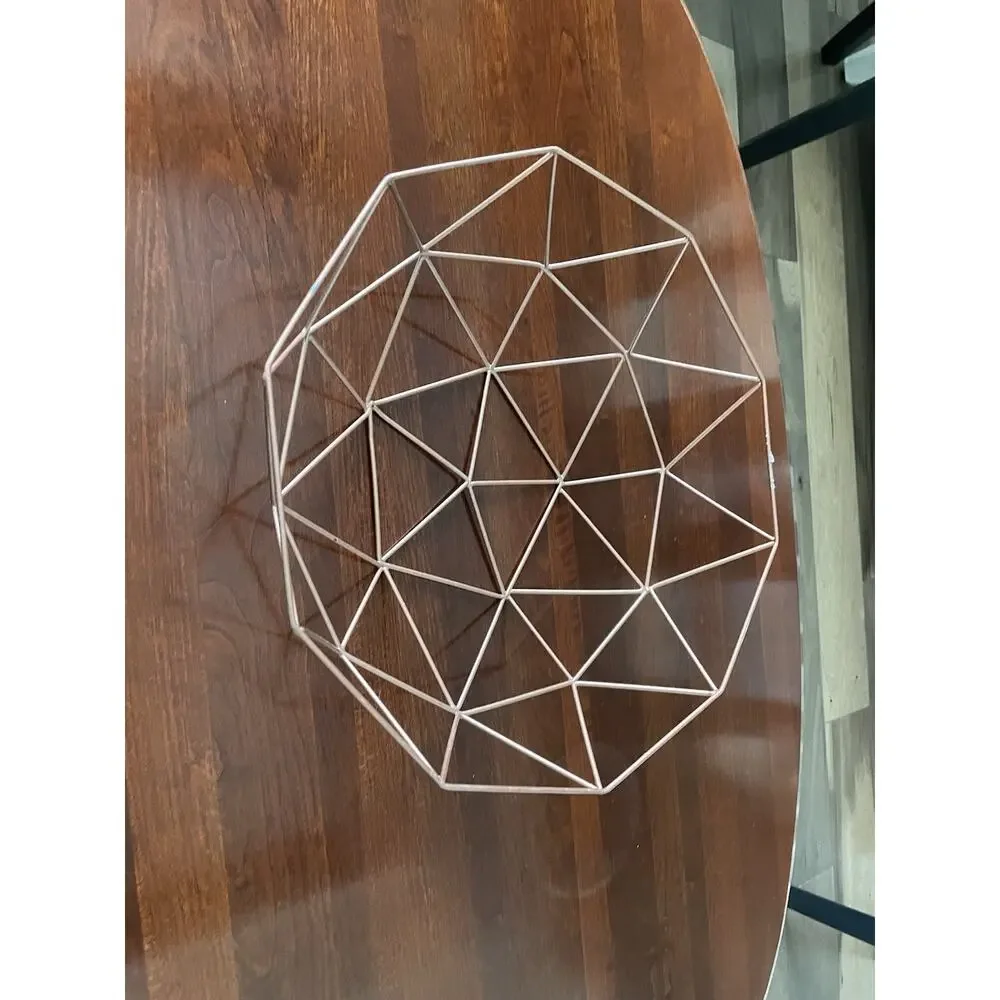 Modern Copper Geometric Design Metal Wire Basket